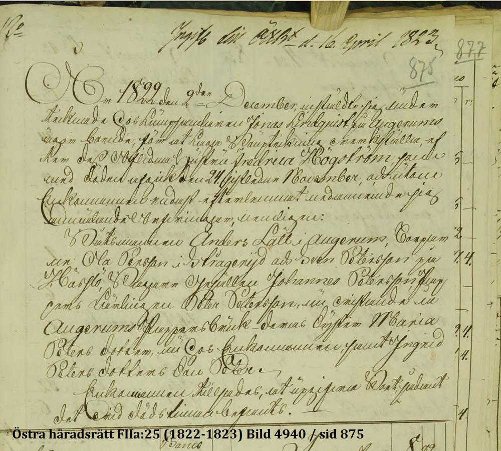 �stra h�radsr�tt FIIa:25 (1822-1823) Bild 4940 / sid 875